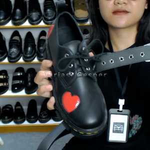 Mikihas BootsLove - Sepatu Boots Skena Wanita Kekinian Vintage Shoes Hitam Kulit Sintetis Premium