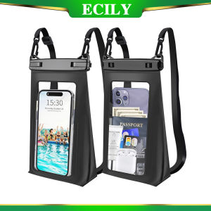 ECILY กระเป๋าใส่ของสำหรับโทรศัพท์มือถือกระเป๋ากันน้ำกระเป๋าโทรศัพท์ขนาด8.2นิ้วกระเป๋าใส่ของซองกันน้ำกระเป๋าพาดลำตัวสำหรับใส่ถุงแห้งถุง Huawei เข้ากันได้อย่างสมบูรณ์ Samsung
