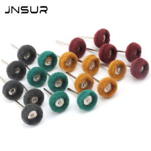 JNSUR Scrub Wheel 2.35/3mm Shank Nylon Fiber Polishing Wheel Dental Metal Cleaning & Finishing Abrasive Bur Mounted Abrasive
