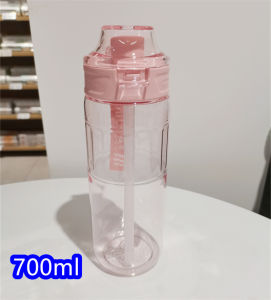 Cốc Nhựa Thể Thao Cỡ Lớn 700ml Có Ống Hút Cốc Đựng Nước Di Động Cho Nam Và Nữ Đựng Trong Ba Lô Cốc Đựng Nước Trong Suốt