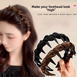 Womens Summer Outdoor Hairband High Cranial Top Face Washing Toothed Fluffy New 2025 Advanced Feeling Hair Clip