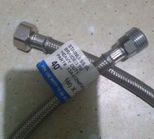 BRAIDED TUBE 40 inches 1/2"(MALE) X 1/2"(FEMALE) Stainless Steel Heavy Duty