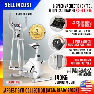 [UPGRADED] Sellincost FitExperte 3in1 Elliptical Cross Trainer 8 Speed Resistance Magnetic Motorize Control Bicycle Spinning Bike Exercise Bike Fitness Basikal Exercise Elliptical Exercise Machine 1Yr Warranty Basikal Senaman Murah ECT6830S ECT7350