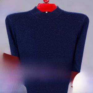 Mens Thickened Wool Sweater round Neck Base Layer Knitted Shirt Dad Clothes Style Winter Business Casual Soft Wool Blend