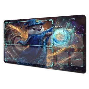 Magic Card Playmat with Zone Otter Magician Anime MTG Playmat Gathering Gaming Mats Desk Mat Commander Battle Playmat Magic Rug