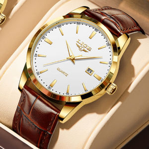 Montre Homme LIGE New Luxury Brown Leather Watch Men Fashion Business Watch Men Outdoor Sport Waterproof Quartz Mens Watches