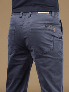 กางเกงขายาวทรงตรงผ้าฝ้ายแท้ระดับไฮเอนด์สำหรับผู้ชาย ทรงหลวม ทรงตรง หนา อบอุ่น สำหรับฤดูใบไม้ร่วงและฤดูหนาว กางเกงขายาวสำหรับใส่ไปทำงาน ทรงตรง ทรงตรง ทรงตรง