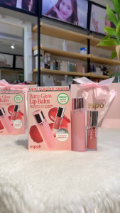 Set Son Dưỡng Có Màu Espoir Bare Glow Lip Balm 3g tặng Son Tint Espoir Couture Lip Tint Glaze Mini 2g