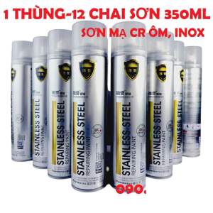 COM BO 1 Thùng 12 Chai Sơn Bạc Mạ Crom Sơn Xịt Mạ Chrome Sáng Bóng 350ml - Chai Sơn Mạ Siêu Bóng-Sơn xe
