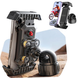 Giá Đỡ Điện Thoại Chống Rung Cho Xe Máy Và Xe Đạp Pro/Basic 360 °   Kẹp Tay Cầm Giảm Xóc Cho iPhone/Android Phù Hợp Với Xe Đường trường/MTB