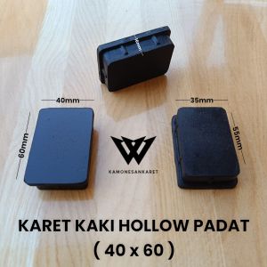 (100Pcs) Karet Kaki Hollow 4x6 Padat Karet Tutup Kaki Meja Kursi Rak Pipa Besi Kotak