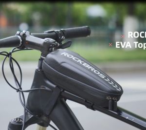 ROCKBROS Hard Shell Front Frame Tube Bike Bag Rainproof MTB Road Folding Saddle Bag Multifunctional Large Capacity Bicycle Bag