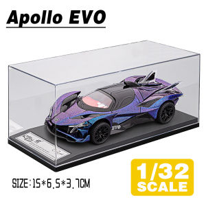 LEO 1:32 Acrylic Box Apollo Evo Diecast Model Car Alloy Cars Toys Collection Gift For Kids Boy Girl