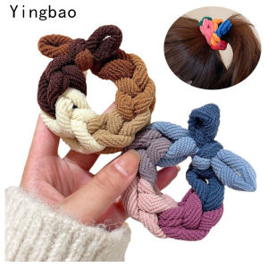 Yingbao เชือกผูกโบว์ยืดหยุ่นสูงสำหรับผู้หญิง คาดผมแบบหนาที่จับ โดนัทรัดผมหางม้า เกาหลี