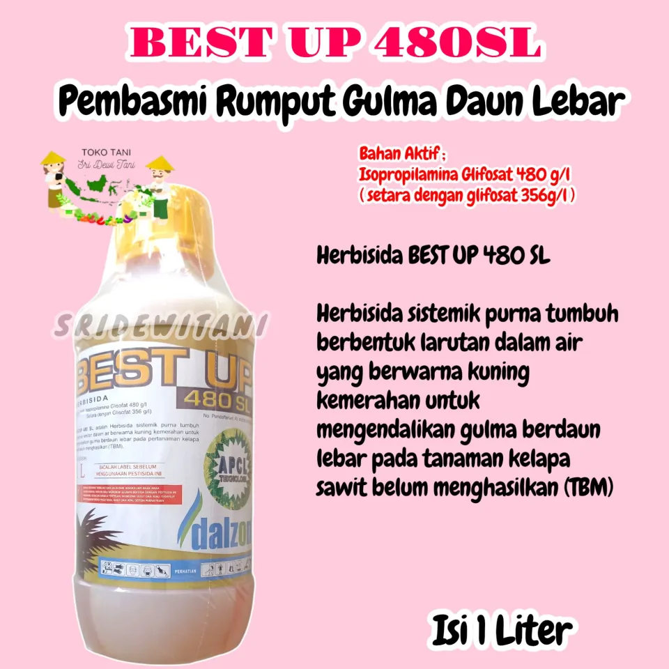 Herbisida Pembasmi Rumput Gulma Daun Lebar BEST UP 480SL Liter