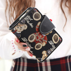 Korean Style Short Wallet for Women Student Fashion Handheld PU Leather Zipper Clutch Money Holder Female Functional Mini Bag