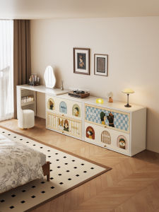 MEISD | Dopamine Style Iron Makeup Vanity with Drawer Compact Bedroom