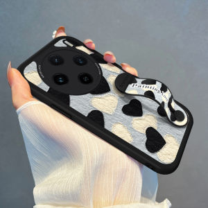 High-End Silicone Phone Case with Wrist Strap Painted Heart Design Full Cover Korean Style for VIVOX300Pro X200 Xnote Promini