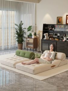 YIZUO | Tofu Shaped Soft Multi-layer Lazy Foldable Armless Fabric Sofa