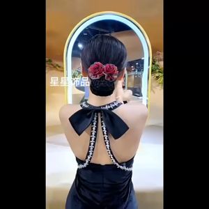 Jepit Rambut Hairnet Korea Fashion Premium Wanita Elegan Motif Baru Bunga Mawar High Quality Impor