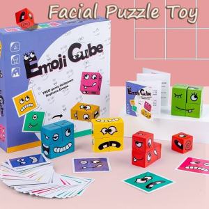 Facial Changing Cube Building Blocks Puzzle Iron Box Parent Child Board Game Child Interactive Gifts