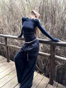 audwyn | Warm Lined Loose Fit Elastic Waist Joggers With Drawstring