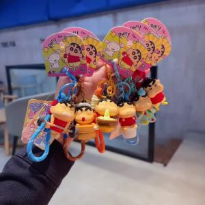 52TOYS | Shin-chan UV irradiation will change color keychain cartoon character Cute backpack car lanyard phone chain ACG Pendant gift