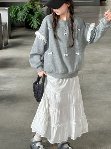 MPW | Girls Sweatshirt Set Skirt Fashionable Korean Style Mid-Length Half-Skirt Two-Piece Set Autumn Wear Childrens Clothing