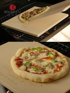 Pizza stone baking stone heavy rectangular engineered tuff cordierite perfect for ovens and grills