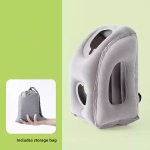 Portable Inflatable Foldable Travel Nap Pillow for High Speed Train Car Airplane Camping Picnic Outdoor Activities