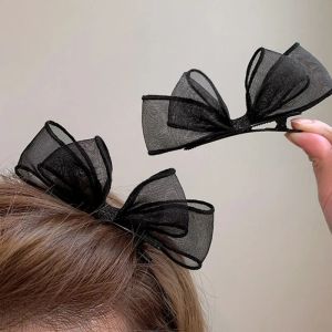 2pcs/set Black Lace Double-layer Mesh Bow Hairpin for Women Girls Fashion Korea Sweet Student Hair Clip Pins Hair Accessories