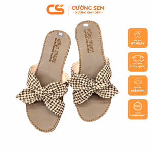Cường Sen - Dép bệt nữ quai chéo lá TND07 Có bigsize Đế cao su chông trơn trượt Mềm dẻo Êm chân