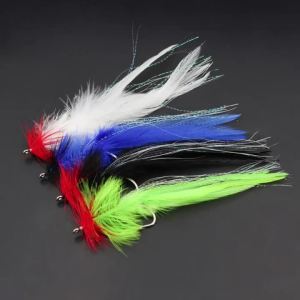 ICERIO 3/6 Chiếc Sea-Ducer Streamer Thép Carbon Cao Cấp Móc Lông Vũ Chống Nước Mặn Cho Cá Bass Pike Cá Hồi Cá Ngừ Ven Bờ