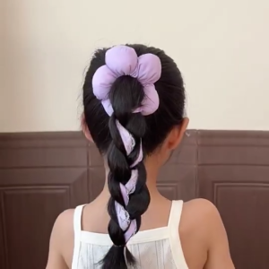 2025 Korean Candy Color Flower Headband Hair Ring Womens Sweet Ponytail Hair Rope Rubber Band