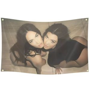 VIKAMA Retro Celebrity Photo Megan Fox Wall Tapestry Polyester Wall Hanging for Bedroom Dorm Esports Room Home Decor