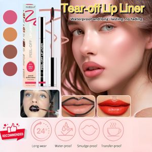 Tearable Lip Liner Lip Glaze Long-Lasting and Non-fading Matte Matte Surface Not Easy to Stain the Cup Mouth Lip Glaze Lip Liner Makeup Pen撕拉唇线笔