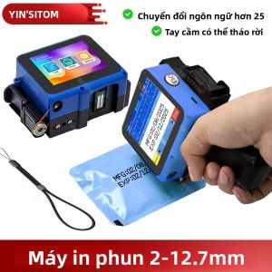 Máy In Phun Cầm Tay 12.7mm Mini Di Động In Mã Vạch Ngày Tháng Logo Hạn Sử Dụng Nhãn Mác Với 25 Ngôn Ngữ Và Băng Mực