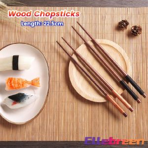 1 pair Wooden Chopsticks Japanese Style Reusable Anti-falling Chopsticks for Cooking Eating Restaurants Noodles Portable
