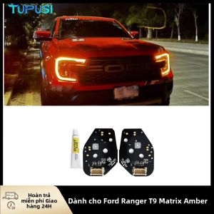 Đèn Pha Ford Ranger T9 Matrix 2023-2024 Màu Hổ Phách Đèn Chạy Ban Ngày Đổi Màu Mới 12V 15W Module Khung