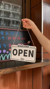 ป้ายเปิด-ปิด 2 ด้าน ป้ายเปิดและปิด ป้ายเปิดปิด ป้ายเปิดปิดร้าน ป้ายเปิดร้าน ป้ายเปิดร้านปิดร้าน OPEN/CLOSED Sign แข็งแรง แถมตะขอ