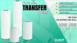 PaperCornerPh- QUAFF 100gsm Sublimation Transfer Paper Roll (100 meters per Roll)