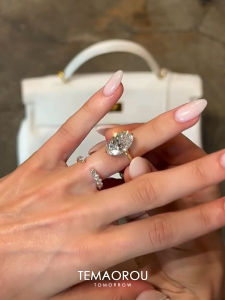 Trendy Layered Oval Dove Diamond Ring Womens Fashion Jewelry Index Finger Ring Luxury Sensation Cat Ring Special Edition