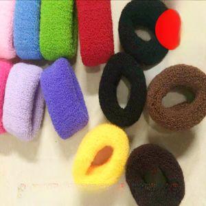 กิ๊บติดผมลายผ้าขนหนูสีสันสดใส กิ๊บติดผมแบบหนา ไม่มีรอย สไตล์ป่า สำหรับผู้หญิง ใช้สำหรับผูกผมหางม้า สายรัดผมแบบแข็ง สายรัดผมแบบนุ่ม