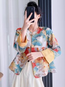 Autumn Winter New 2025 Chinese Style National Trend Retro Button Loose Large Size Improved Cheongsam Tang Suit Outerwear Womens Top