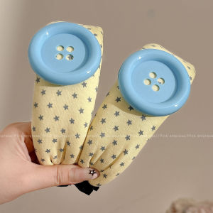 PINK EMPRESS | Blue Large Button New Style Non-slip Pressed Headband For Facial Cleansing
