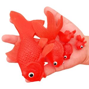 Soft Rubber Simulation Goldfish Set Large and Small Kindergarten Children Fish Catching Fishing Game Toy Static Animal Model