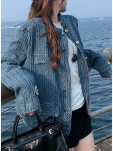 YUEZHONGWEI | Elegant Style Blue Short Jackets