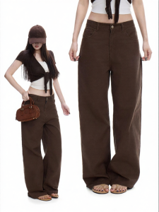 withmin | Quần Jeans Dài Rộng Ống Rộng Co Giãn