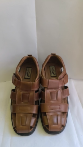 Sepatu Sandal Slop Model Jaring jaring Pria Kulit Casual / Sepatu Sandal model Jari2 Kulit Premium Coklat
