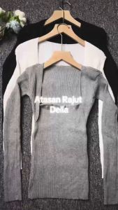 Ami Collection - Atasan Wanita Korean Style Lengan Panjang / Atasan Wanita Pas Body / Atasan Lengan Panjang